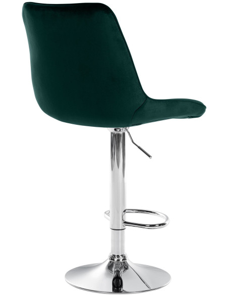 Tabouret de bar moderne en Velours Vert Métal Argenté Wenlia - 2