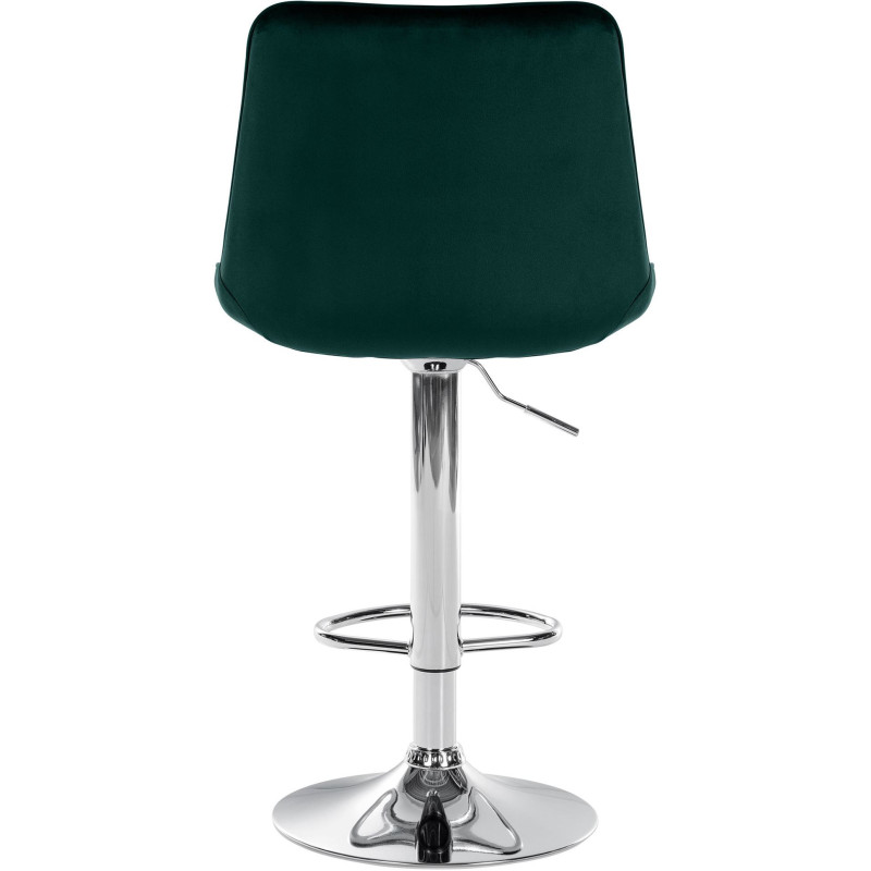 Tabouret de bar moderne en Velours Vert Métal Argenté Wenlia - 3