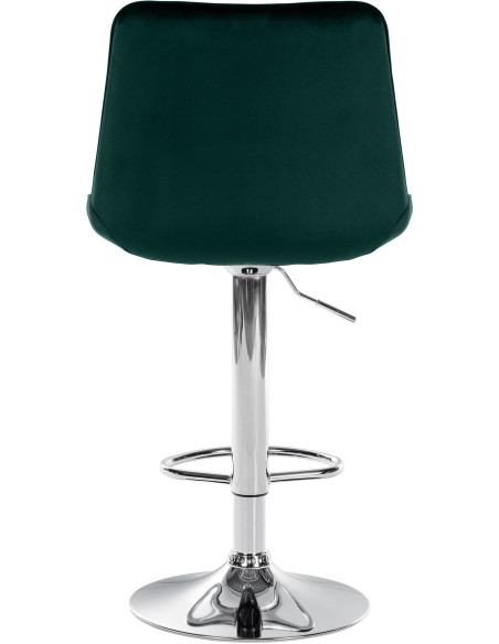 Tabouret de bar moderne en Velours Vert Métal Argenté Wenlia - 3