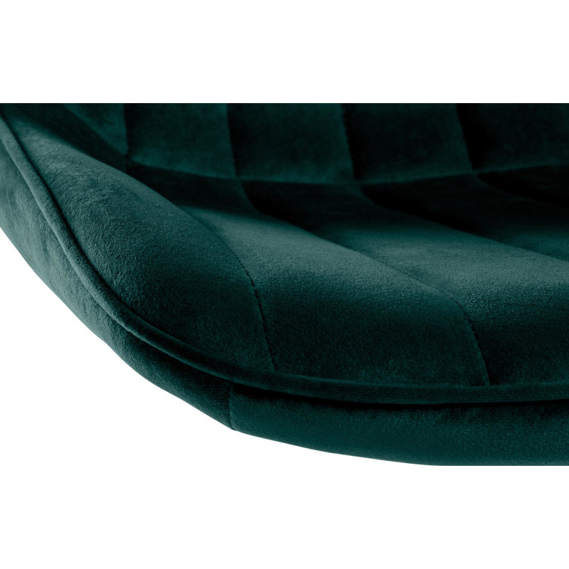 Tabouret de bar moderne en Velours Vert Métal Noir Wenlia - 5