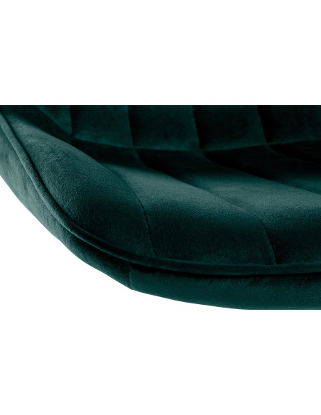 Tabouret de bar moderne en Velours Vert Métal Noir Wenlia - 5