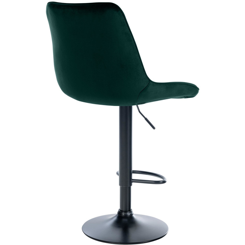 Tabouret de bar moderne en Velours Vert Métal Noir Wenlia - 2