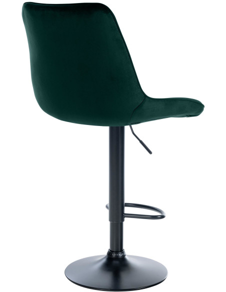 Tabouret de bar moderne en Velours Vert Métal Noir Wenlia - 2