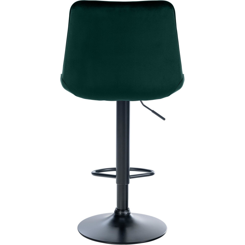Tabouret de bar moderne en Velours Vert Métal Noir Wenlia - 3