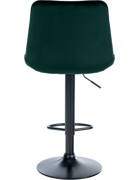Tabouret de bar moderne en Velours Vert Métal Noir Wenlia - 3