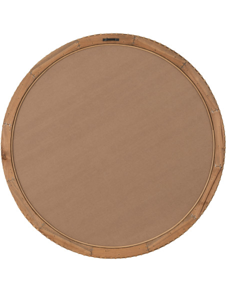 Miroir Mural Rond en Bois de sapin Naturel Layana - 2