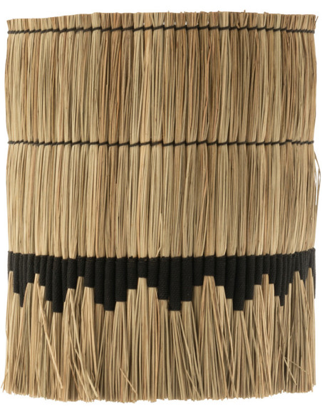 Abat-jour pour suspension 45 cm en Herbe Naturel Noir Avec frange Josselyne - 1