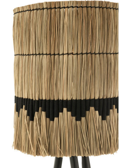 Abat-jour pour suspension 45 cm en Herbe Naturel Noir Avec frange Josselyne - 3