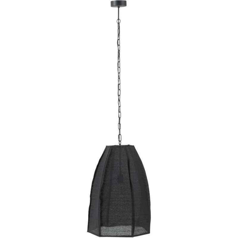 Suspension Haute 50 cm en Lin Noir Métal Pear - 1