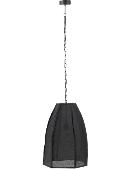 Suspension Haute 50 cm en Lin Noir Métal Pear - 1
