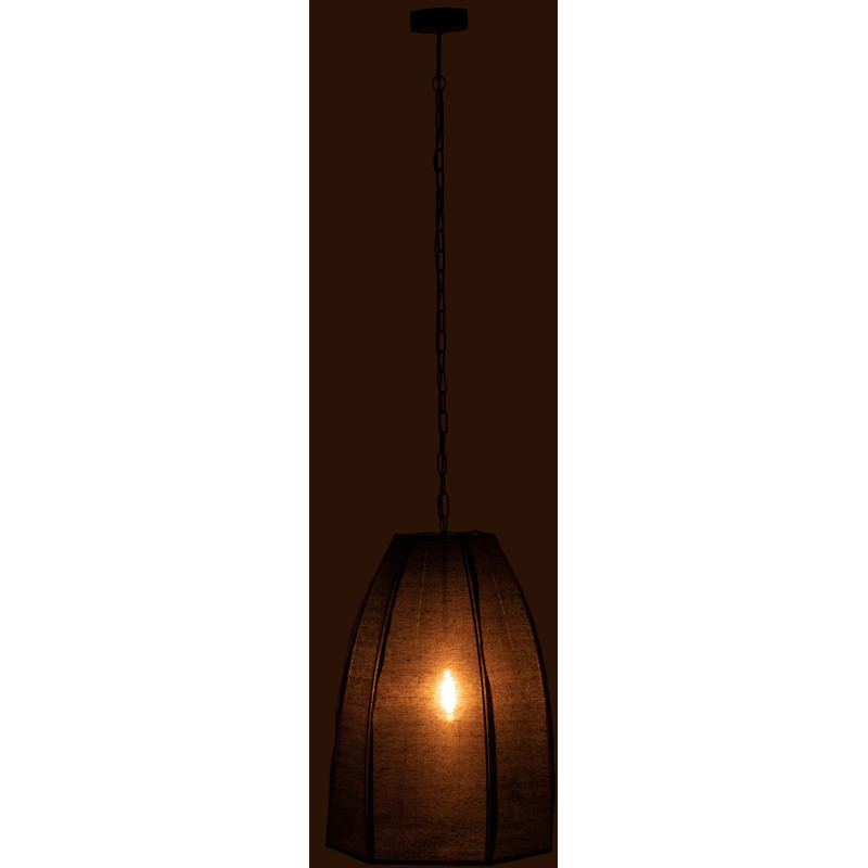 Suspension Haute 50 cm en Lin Noir Métal Pear - 3