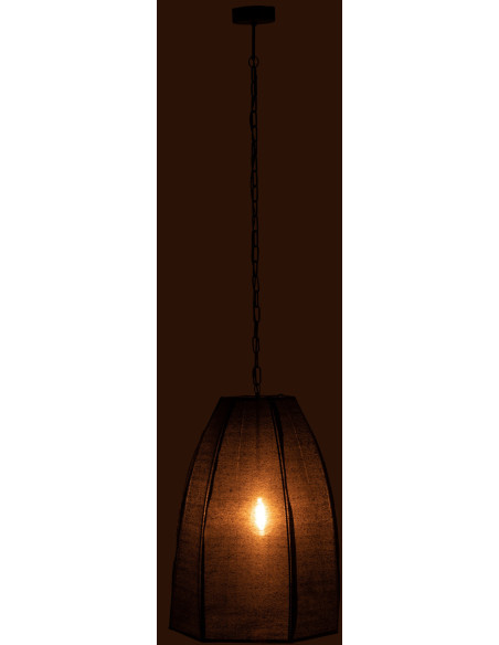 Suspension Haute 50 cm en Lin Noir Métal Pear - 3