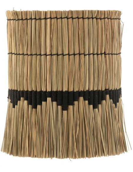 Abat-jour pour suspension 30 cm en Herbe Naturel Noir Avec frange Josselyne - 1