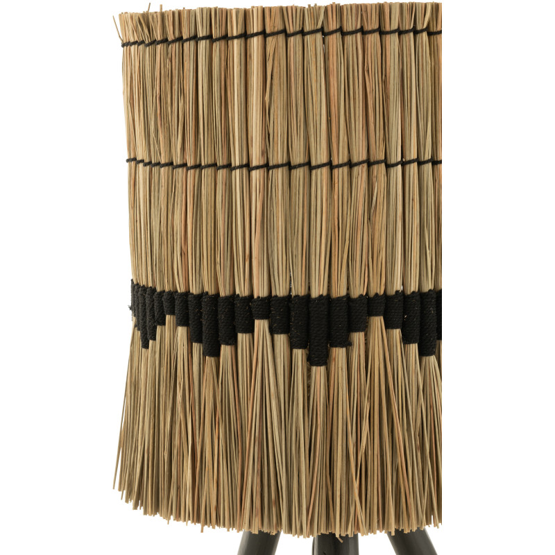 Abat-jour pour suspension 30 cm en Herbe Naturel Noir Avec frange Josselyne - 2