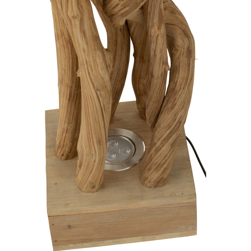 Lampe à poser Carrée en Bois Naturel Ivana J-Line - 4
