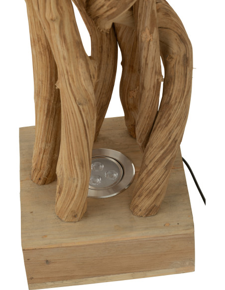 Lampe à poser Carrée en Bois Naturel Ivana J-Line - 4