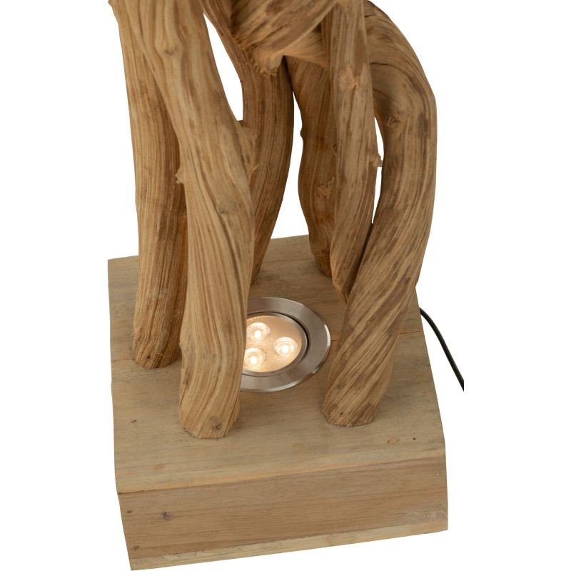 Lampe à poser Carrée en Bois Naturel Ivana J-Line - 5