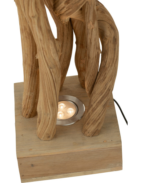 Lampe à poser Carrée en Bois Naturel Ivana J-Line - 5
