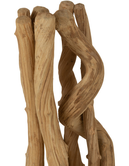 Lampe à poser Carrée en Bois Naturel Ivana J-Line - 6
