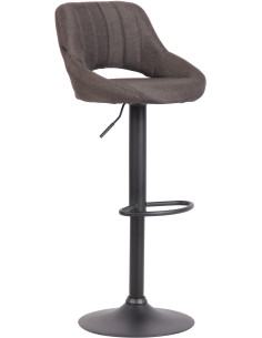 Tabouret de bar réglable pivotant en Tissu Gris foncé Métal Noir Kelran - 1