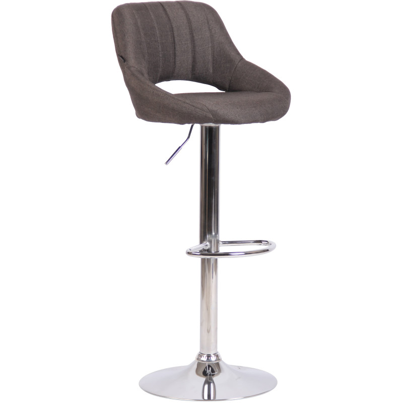 Tabouret de bar réglable pivotant en Tissu Gris foncé Métal Argenté Kelran - 1