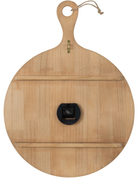 Horloge Murale Ronde XL Planche à découper Diamètre 65 cm en Bois de pin Naturel Cooky - 2
