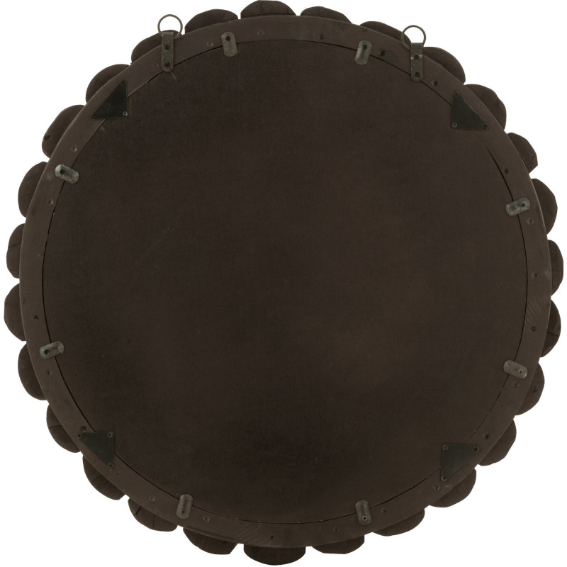 Miroir Mural Rond Boules en Bois Noir Loris - 2