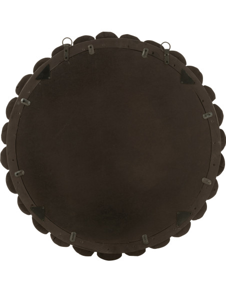 Miroir Mural Rond Boules en Bois Noir Loris - 2