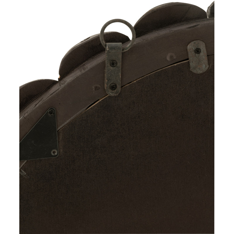 Miroir Mural Rond Boules en Bois Noir Loris - 3