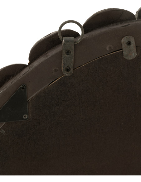 Miroir Mural Rond Boules en Bois Noir Loris - 3