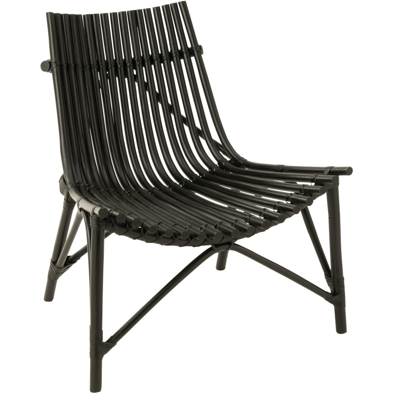 Fauteuil en Rotin Noir Stanislas - 1