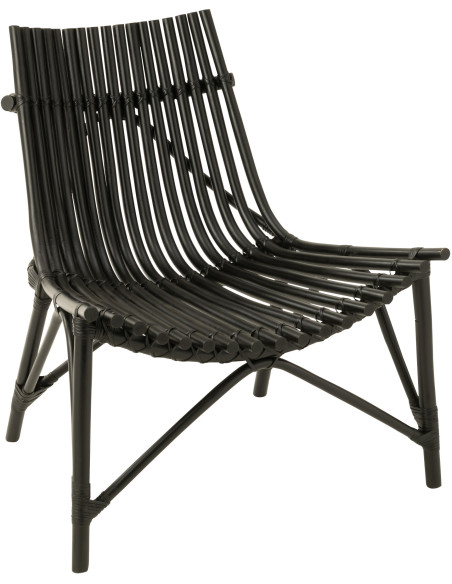 Fauteuil en Rotin Noir Stanislas - 1