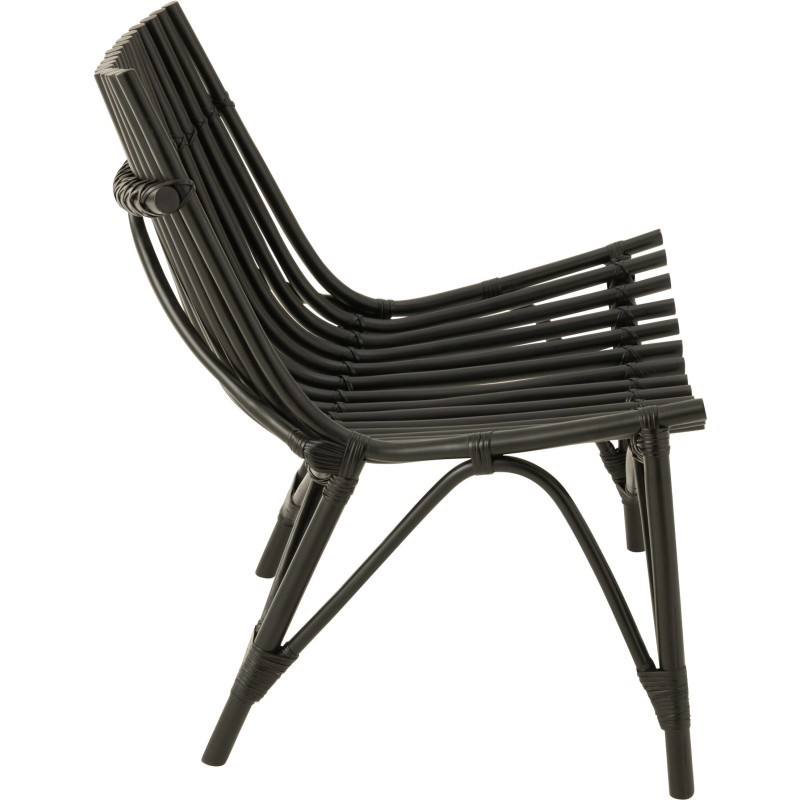Fauteuil en Rotin Noir Stanislas - 3