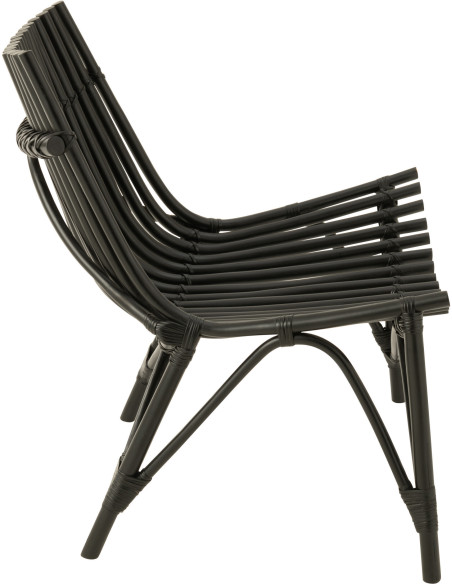 Fauteuil en Rotin Noir Stanislas - 3
