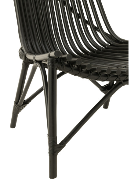 Fauteuil en Rotin Noir Stanislas - 5