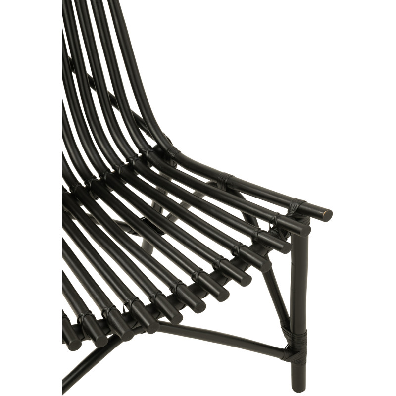 Fauteuil en Rotin Noir Stanislas - 6