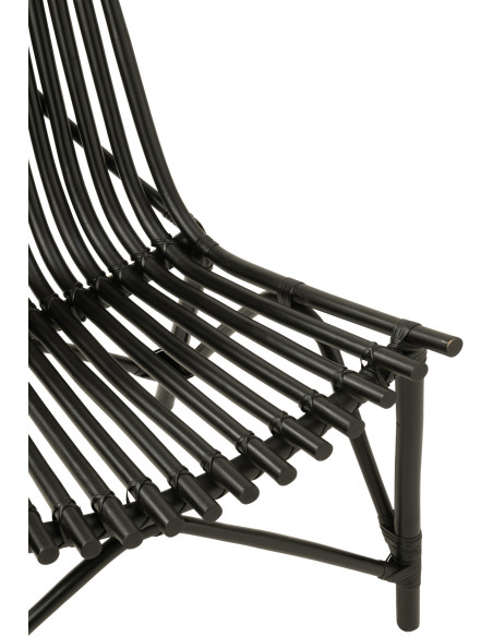 Fauteuil en Rotin Noir Stanislas - 6