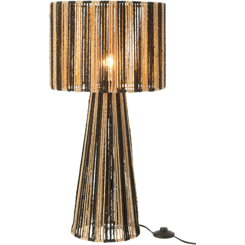 Lampe poser XL en Métal Corde Noir Naturel Lindsay - 1