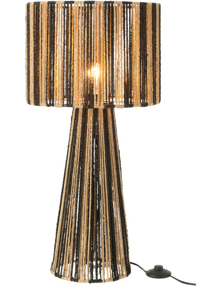 Lampe poser XL en Métal Corde Noir Naturel Lindsay - 1