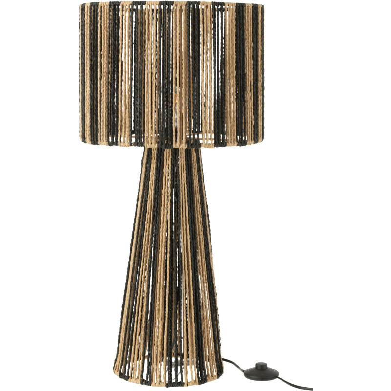 Lampe poser XL en Métal Corde Noir Naturel Lindsay - 2