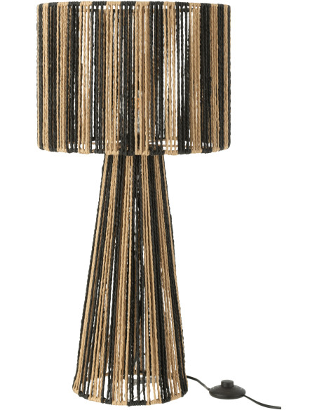 Lampe poser XL en Métal Corde Noir Naturel Lindsay - 2