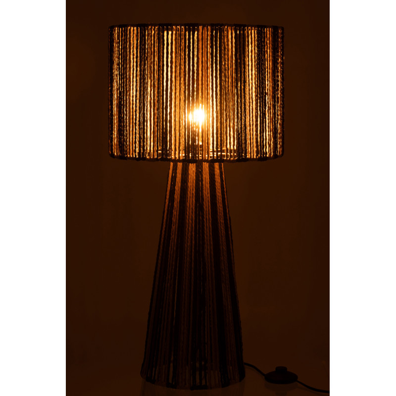 Lampe poser XL en Métal Corde Noir Naturel Lindsay - 3