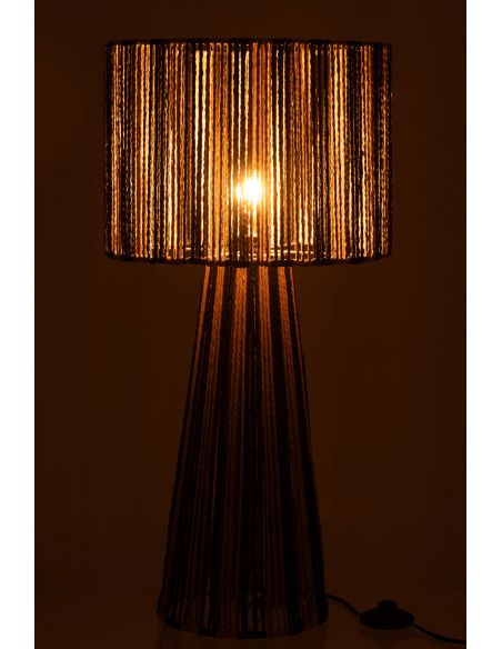 Lampe poser XL en Métal Corde Noir Naturel Lindsay - 3