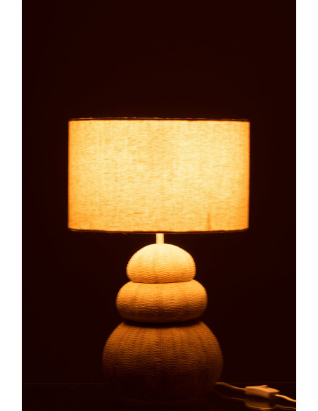 Lampe à poser Oursin en Résine Beige Polyester Beige Jana - 4