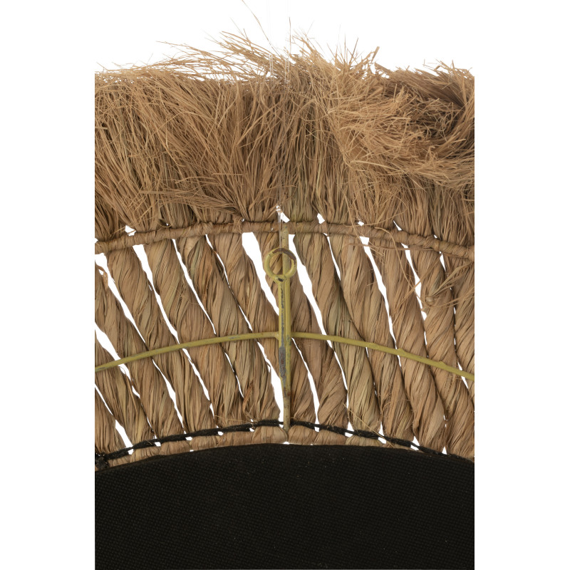 Miroir Mural Rond XL en Herbe Naturel Motif tressé Eliane - 2