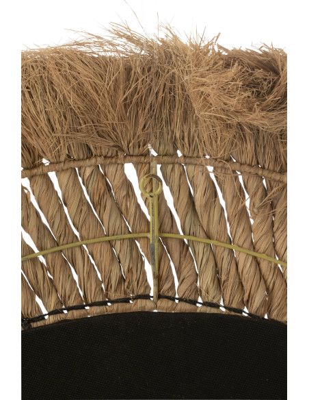 Miroir Mural Rond XL en Herbe Naturel Motif tressé Eliane - 2