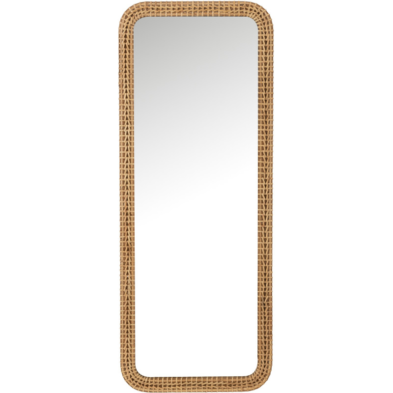 Miroir Mural Rectangulaire en Bois de sapin Naturel Layana - 1