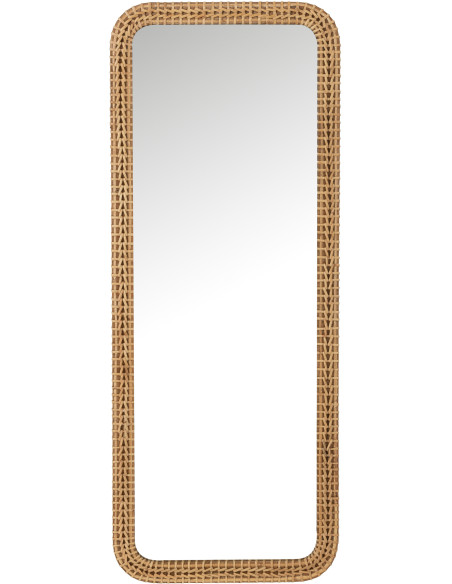 Miroir Mural Rectangulaire en Bois de sapin Naturel Layana - 1