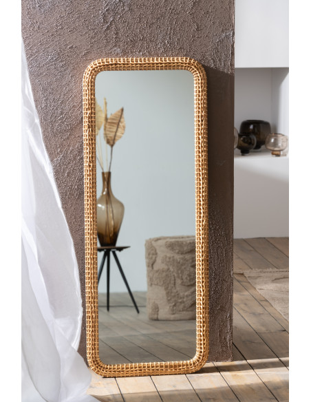 Miroir Mural Rectangulaire en Bois de sapin Naturel Layana - 2