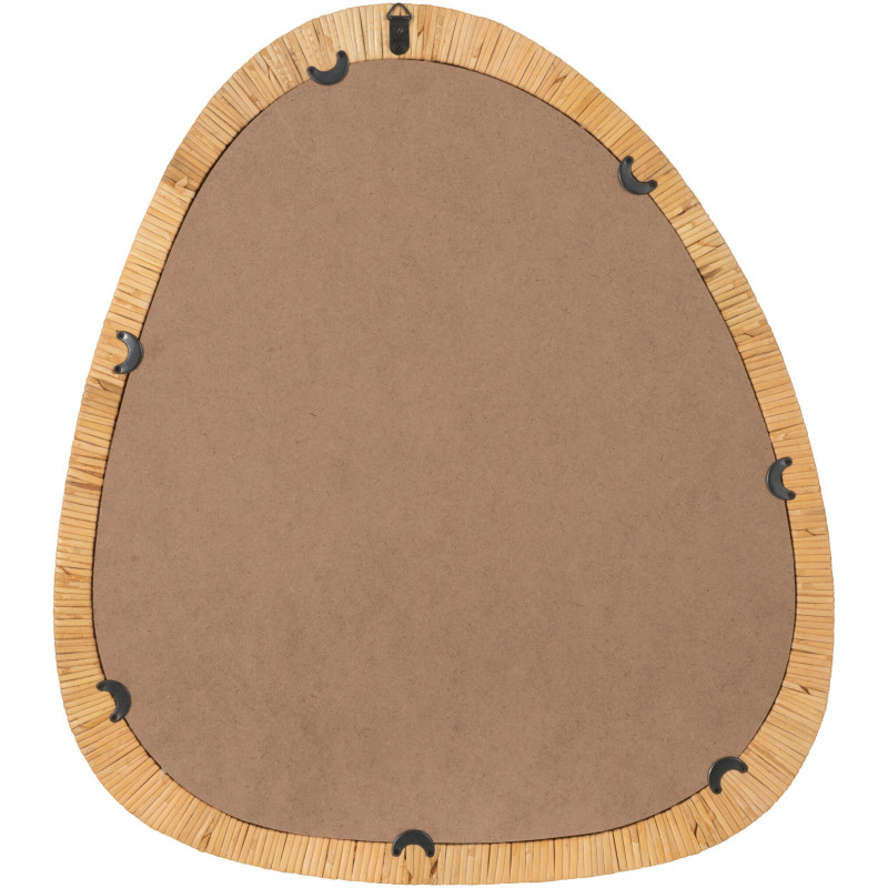 Miroir Mural Oeuf XL en Paille de rotin Naturel Aidan - 2
